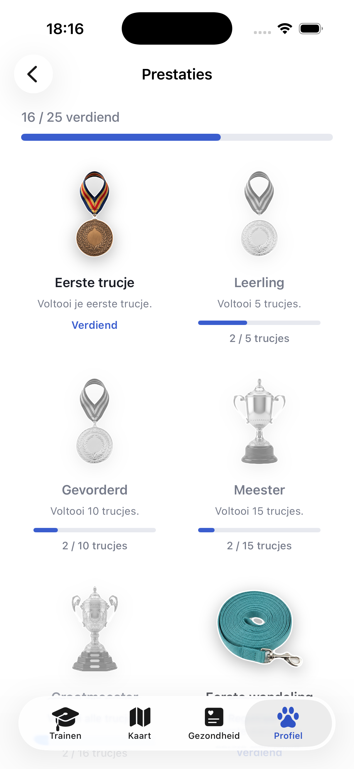 Prestaties en reeksen in Ruffy